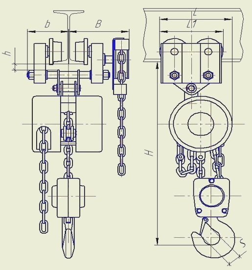 Таль передвижная ручная ТРШАК/ТРШБК